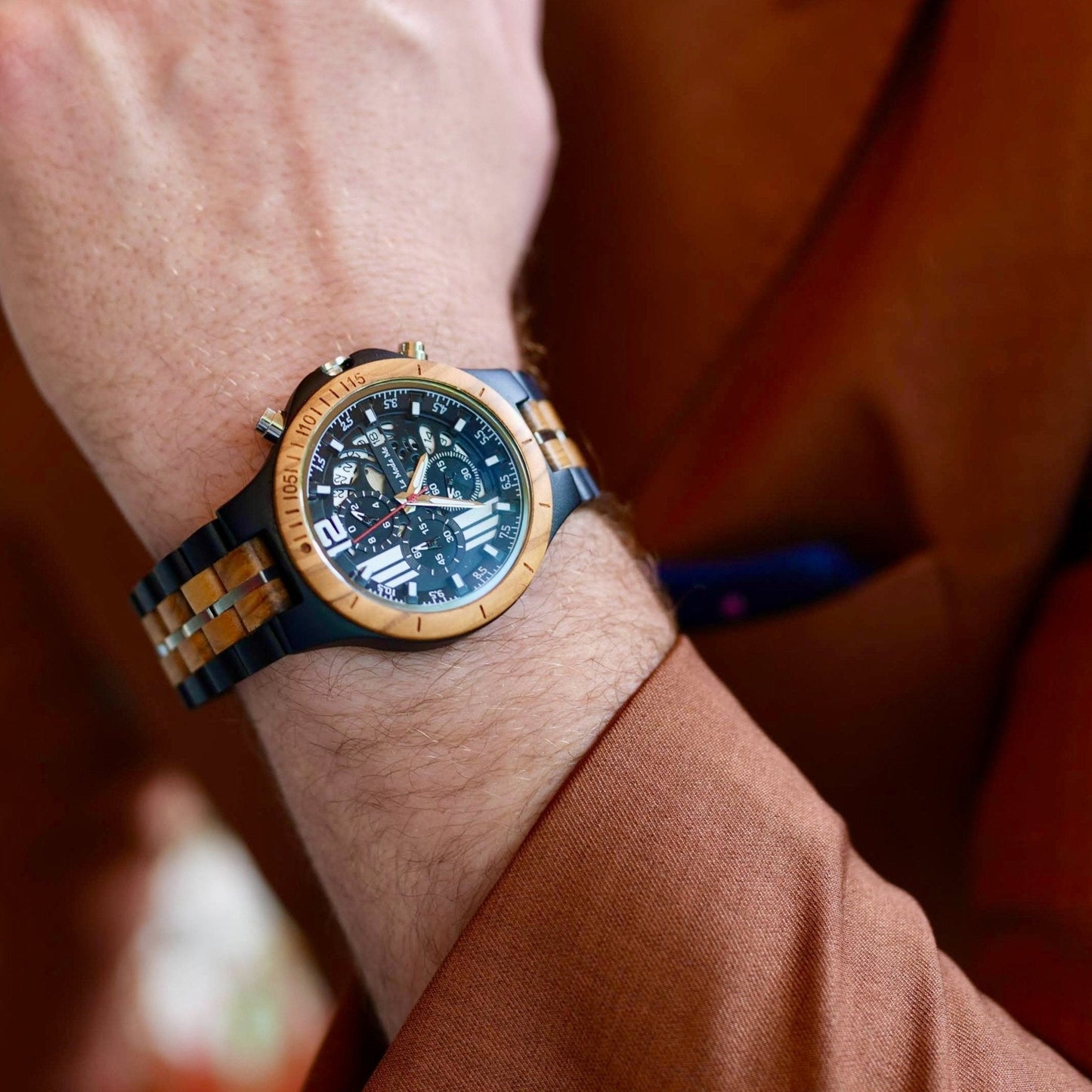 Watch Templer Knight Zebrawood - Eco-Friendly Wooden Timepiece