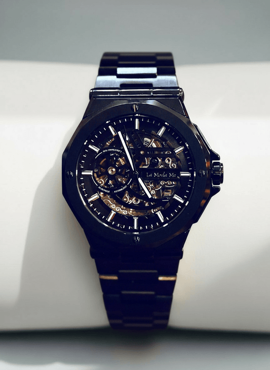 Ayoro Blackcore Skeleton AG8 Watch - Luxury Skeleton Timepiece
