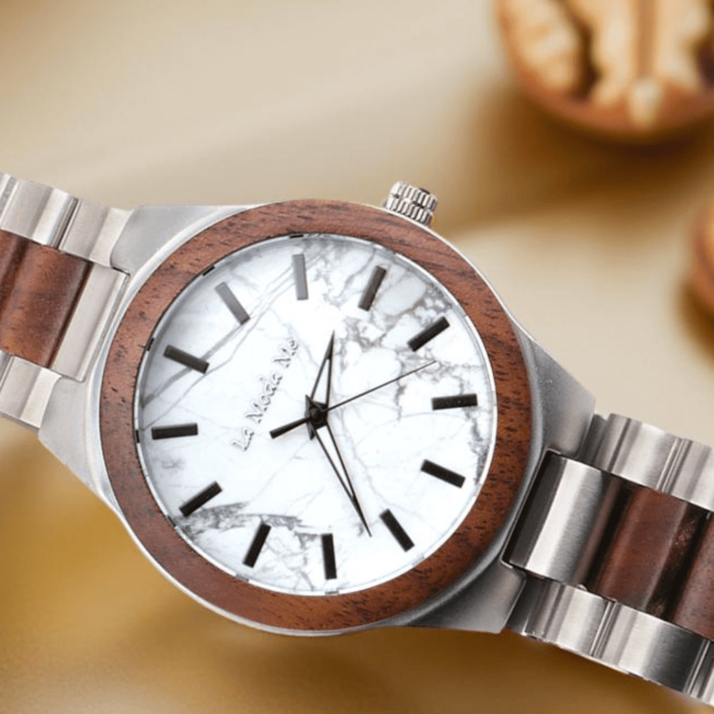 Watch Madira - Eco-Friendly Walnut & Steel Elegant Timepiece