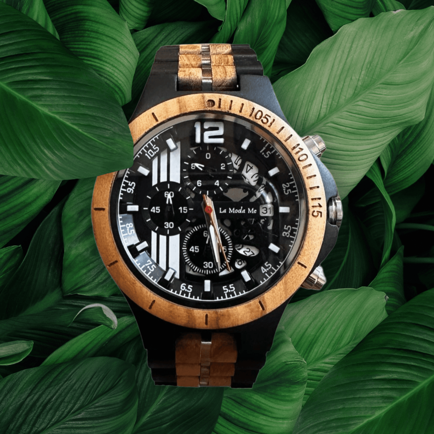 Watch Templer Knight Zebrawood - Eco-Friendly Wooden Timepiece